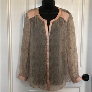 Light peach print blouse